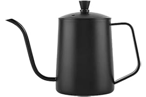 Taxually Bollitore per Caffè, 250ml Caffettiera in Acciaio Inox Bollitore Collo di Cigno Lungo con Coperchio Tè Dispenser per Caffetteria, Cucina, Casa