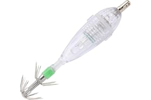 VGEBY Luz de señuelo de Pesca LED, Luz de señuelo de Pesca Forma de Calamar Luz Blanca Cebo Luz LED Lámpara de señuelo subacuático con Gancho