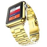 Apple Armbanduhr Band, fucool Edelstahl 3 Punkte, Armband Handgelenk Band mit Schutzhülle für iWatch Apple Armbanduhr