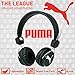 Price comparison product image Puma THE LEAGUE Lightweight Stereo Headphones with Detachable Tangle Free Cord & Adjustable Headband