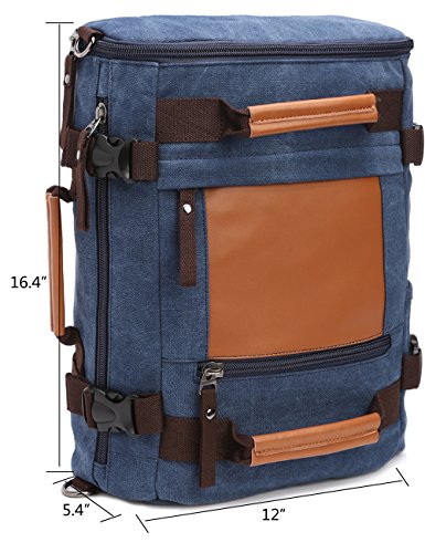 Leaper Canvas Rucksack Handtasche Reiserucksack für Outdoor Außflug Sport (Schwarz) Blau