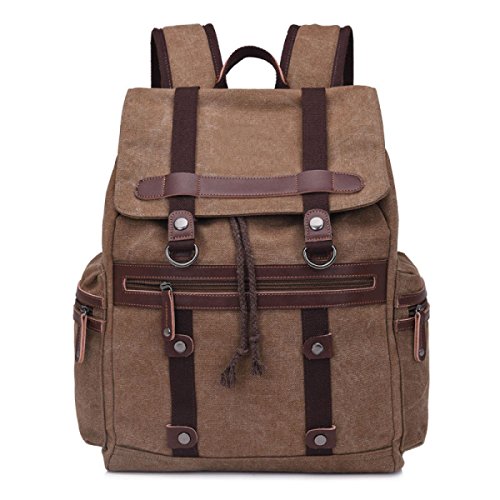 Preisvergleich Produktbild MYLL Retro Segeltuch-Rucksack Beiläufige Mann-Reise-Umhängetasche,Brown-L