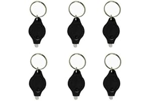 MACHSWON 6 szt. mini latarki do kluczy latarka UV pieniądze checker brelok LED wykrywacz pieniędzy światło breloczek latarka czarna