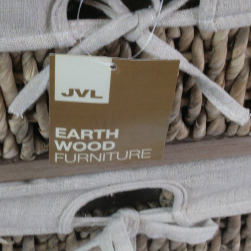 JVL 4-Drawer Unit with Lined Maize Drawers, 38 x 27.5 x 76 cm, Earth