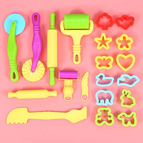 ULTNICE 20pcs Ton Doh Set Teig Form intelligente Teig Werkzeuginstallationssatz mit Modellen und Formen (zufällige Farbe) - 4