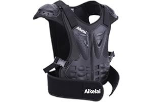 AIKELAI Paraschiena Moto, Pettorina Motocross Bambino, Protettori Da Moto Per Torace Per Bambini, Protezione Schiena Moto, Pettorina Mtb, Armatura Moto, Tuta Motocross