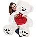 Produktbild Deuba Teddy | Valentinstag | XXL 150cm | Weiß | inkl. Herzkissen Ø 32cm | Teddybär Kuscheltier Stofftier Plüschbär