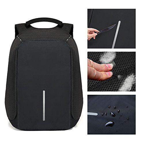 Chrislley Anti Diebstahl Laptop Rucksack mit USB Ladeanschluss 15 6 Zoll Wasserdicht f    r Business Travel Outdoor Wandern School f    r Frauen M nne