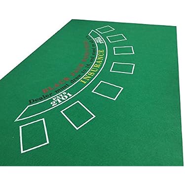 Nappe de jeu de poker en feutre de casino double face - Tissu non tissé - Tapis de jeu de craps et de blackjack - 90 x 180 cm