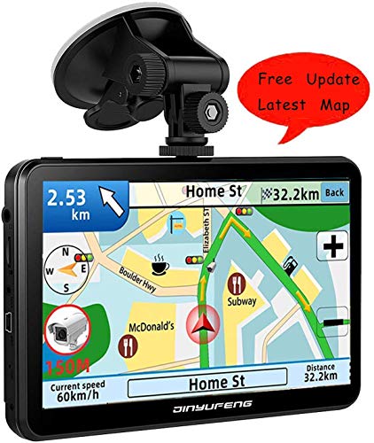 Navegador Gps Para Coches y Camiones | 7 Pulgadas Parasol Navegador GPS para Coche| Recordatorio Voz Inteligente | Gratis Mapa de Europa Toda la Vida.