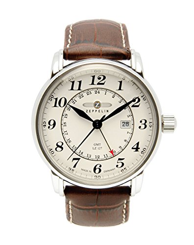 Zeppelin Herren-Armbanduhr XL LZ127 Graf Analog Quarz Leder 76425 Zeppelin Herren-Armbanduhr XL LZ127 Graf Analog Quarz Leder 76425