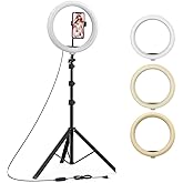 Tygot 10 Inches Big LED Ring Light for Camera, Phone, tiktok, YouTube, Video Shooting and Makeup, 10" inch Ring Light with 7 