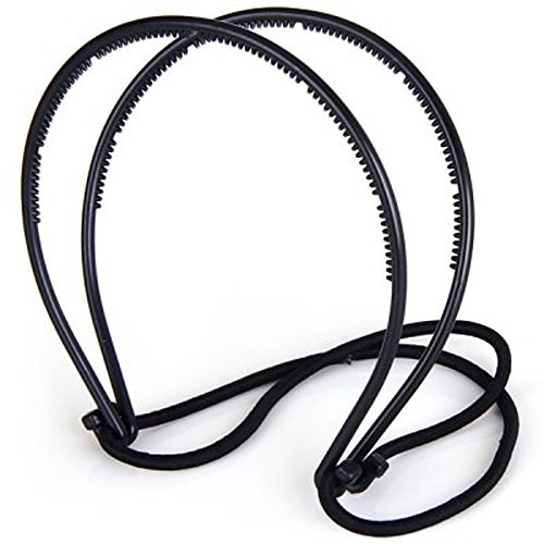 Black Headbands Double Root Hair Elastic Headband Hair Band Basic Adjustable Style Card Handmade Elastic Headband Hair