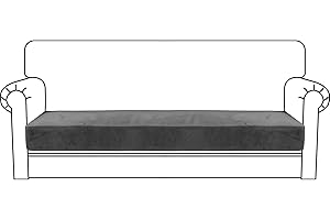 CHELZEN Housse de siège de canapé en Velours, Housse de siège élastique Haute, Housse de Protection pour Meubles, Fond élastique Doux antidérapant (3 siège, Gris)