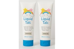 AAKSH 555 Pack of 2 Liquid Talc Bundle 200ml Tubes A Liquid Talc That Goes On Like A Lotion. Keeps Babys Skin Soft and Prevents Chafing Protects Sensitive Skin Perfect for Everyday USE[Developed in The UK]