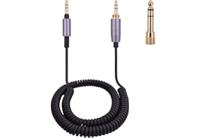ASOBILOR WH-1000xm4 Replacement Headphones Cable, Coiled Aux Cord Compatible with Sony WH-1000xm5, WH-1000xm4, WH-1000xm3, WH-1000xm2, WH-ch510, WH-ch700n, WH-ch710n and more, with 6.35mm Adapter (Max 14Ft)