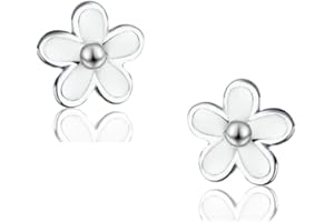 SLUYNZ 925 Sterling Silber kleine Blumen Ohrstecker Ohrringe für Damen Mädchen Gänseblümchen Ohrringe