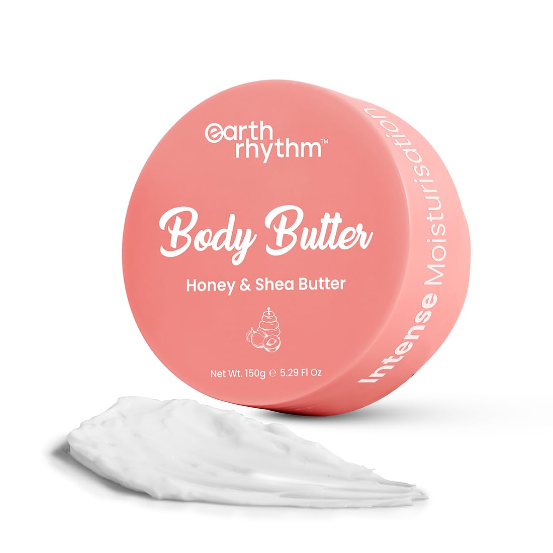 Earth Rhythm Honey and Shea Body Butter | Long Lasting Moisturization, Plumps, Smoothens | Men & Women - 150gm