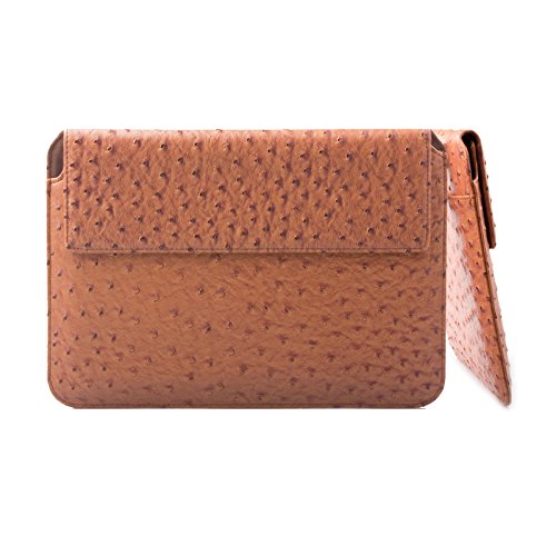 MacBook Pro 15“ Tasche | passend für 14.0 bis 15.6 Zoll Laptops | Ostrich Optik karamell | iCues Piquante Etui | weitere Leder-Imitat – und Farbvarianten verfügbar | universelle Schutz-Hülle mit Geschenk-Box - 6