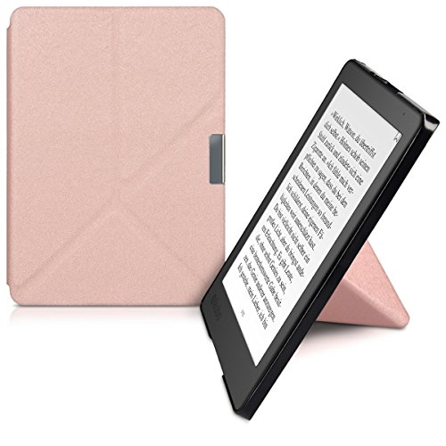 kwmobile Funda para Kobo Aura Edition 2 - Carcasa para e-Reader Estilo  Origami  - Case de e-Book en  Oro Rosa 