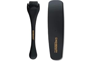 ‎KOI BEAUTY KOI BEAUTY Bartroller Bartwuchs, Derma Roller 0,5 Für Haarwachstum & Gesicht Für Mann Frau, Mattschwarz Microneedling Roller Für Haar Kopfhaut Körper, Bart Roller mit 540 Titan Nadeln zu Hause