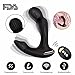 Produktbild MEROURII Prostata Vibratoren mit Fernbedienung für Männer, Anal Massager Sexspielzeug Analvibrator Prostate Stimulator Analplug Butt Plug mit 10 modus, Doppeltem Motor, ABS Silikon USB-Lade, Schwarz