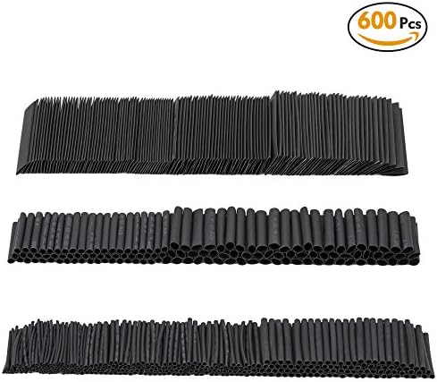 ZITFRI Heat Shrink Tubing Tube 600pcs 2:1 Heat Shrink Wrap Flame Retardant Sleeving Assortment with Insulation Protection 8 Sizes
