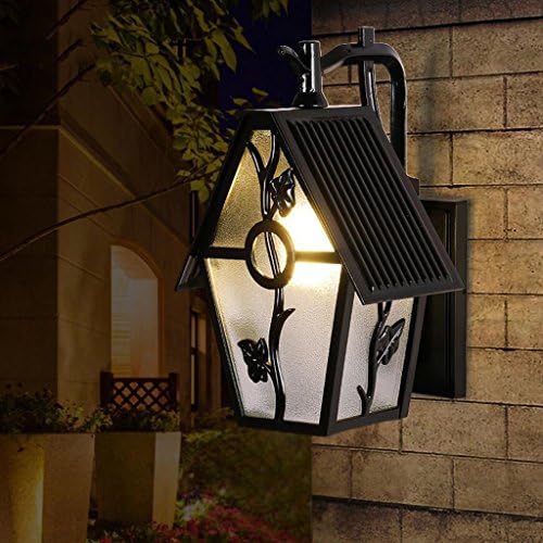 WYQLZ Modern Minimalist Villa Courtyard Outdoor Waterproof Pillar Lamp Door Front Wall Lamp Garden View Large Type Wall Lamp, High-quality wall lamp decorative lighting (Color : Black)