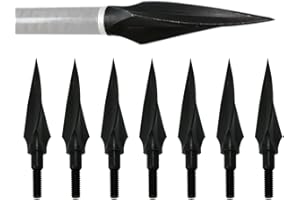 Huntingdoor 12Pcs Metal Archery Arrowheads Traditional Arrow Tips Hunting Points Black Arrow Head Crossbow Compound Bow Shooting Archery Broadheads