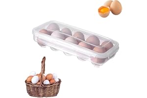 YUFANA KühlSchrank Eier Behälter mit Deckel,10 Gitter Tragbare Ei Aufbewahrungsbox,Praktische Eierbox Transparente Eierbox mit Deckel Eierbehälter für Kühlschrank Küche Picknick