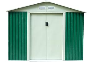 GARDIUN KIS12767 - Caseta Metálica Cambridge 4,72 m² Exterior 181x261x198 cm Acero Galvanizado Verde