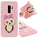 Produktbild Galaxy S9 Plus Silikon Hülle, ZXK CO Weiche Flexible Gel TPU Silikon Handy Hülle Schutzhülle Schale Etui Eule Muster Entwurf Matt Cover Anti-Stoß Kratzfeste für Samsung Galaxy S9 Plus - Rosa Bowknot Eule