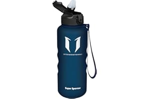 Super Sparrow Butelka na wodę ze słomką, 1,5 l, nietoksyczna, wolna od BPA, sportowa butelka na wodę z tritanu, szczelna butelka na siłownię