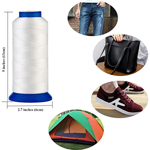 Selric® [1500 m / 22 verschiedene Farben erhältlich] UV-beständig Hohe Festigkeit Polyester Nähgarn #69 T70 210D/3, Für die Leder, Leinwand, im Freien verwendet, Sicken, Vorhängen, Brieftaschen, Schuhe, Zelte und mehr. Mehrfarbig - 3