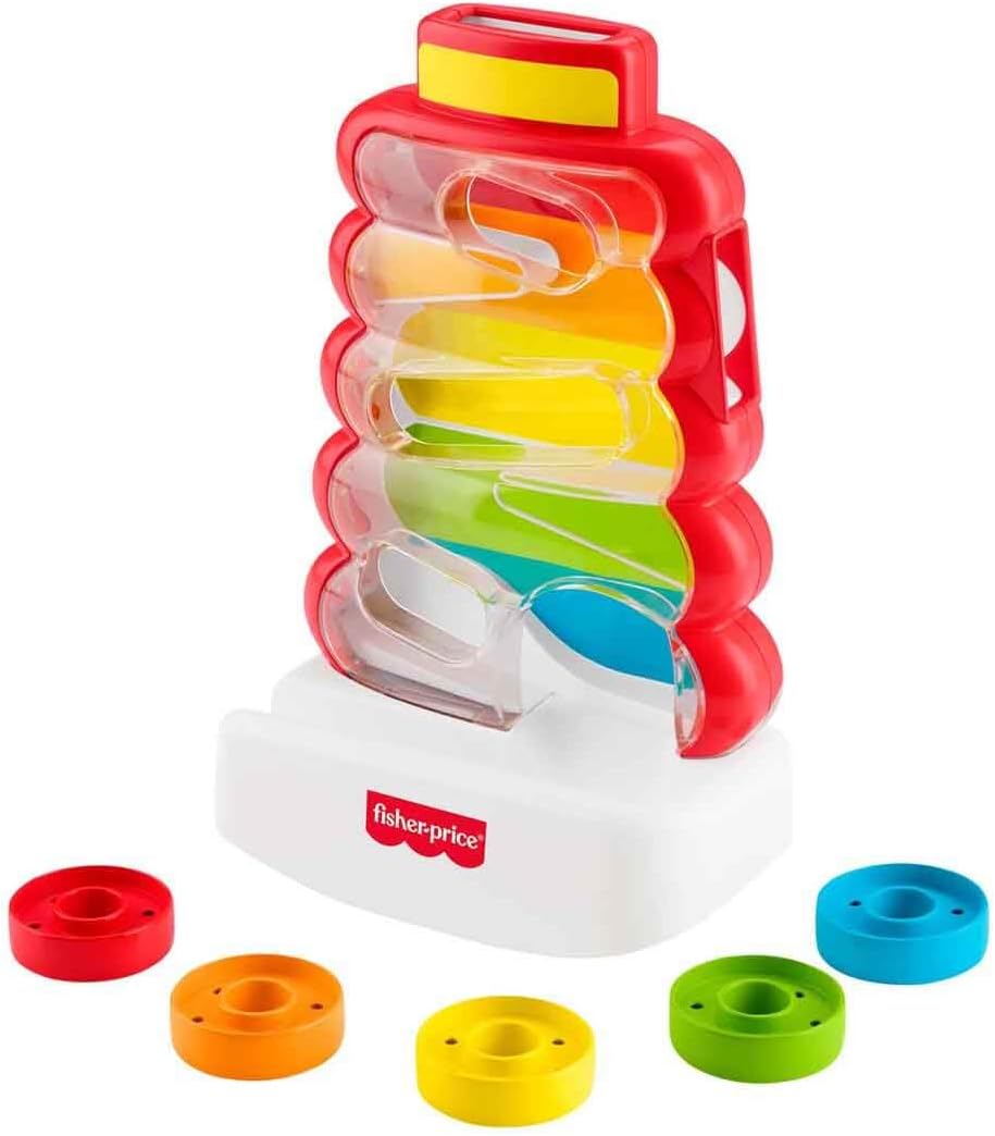 Fisher-Price Juego de Colocar Anillas para bebés y niños pequeños, Actividad de soltar Anillas para Jugar y desarrollar a los bebés a Partir de 9 Meses, JLB81
