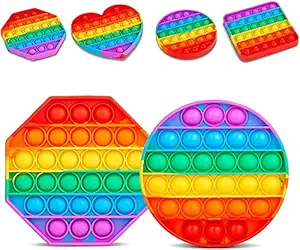 Popet for Stress Relief Silicone Squeeze Toys for Kids | Pressure Fidget Toys for Children and Adults | Pop it Push Pop its Bubble Toy for Girls ( Random Pop Its) (Multicolor) (Combo of 2)