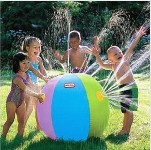 Great Gift For Kids ! Inflatable Water Fountain Ball ! Streams Of Water From All Sides ! \ Barbecue BBQ Outdoor Lawn Swimming Creative Kiddie Slide Tube Game Toys Play Childrens Child Boys Girls Outdoor Swim Toddler Backyard Ring Floats Cool Friends Swim Activity Social Group Summer Unique Special Party Birthday Garden Patio Development Gift Bouncers House Jumper Water Slide Bouncy Funny Lawn Slip Waterslides Sprinkler Pool Loungers