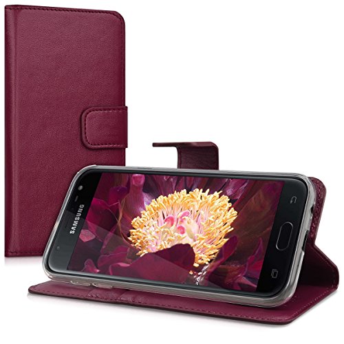 kwmobile HÃ¼lle fÃ¼r Samsung Galaxy J3 (2017) DUOS - Wallet Case Handy SchutzhÃ¼lle Kunstleder - Handycover KlapphÃ¼lle mit Kartenfach und StÃ¤nder Bordeaux