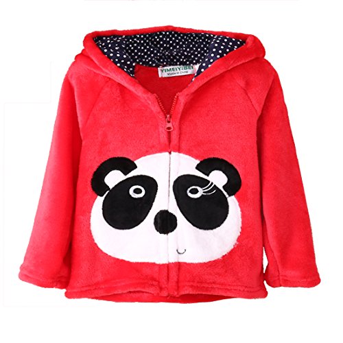 WangsCanis Baby Fleece Zip Hoodie Hat with Ear Sweatshirt Panda Face Embroidery 6-9 Month