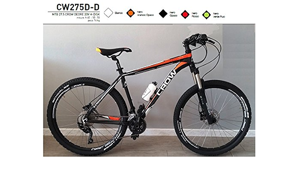 BICI MTB 27,5 CROW GRUPPO DEORE DISCHI IDRAULICI (NERO-ARANCIO) MODELLO  CW275D-D MADE IN ITALY (55 CM) : Amazon.it: Sport e tempo libero