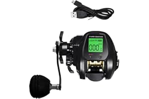 BULEVISITER Moulinet de pêche électrique avec affichage numérique professionnel 7.2:1 haute vitesse