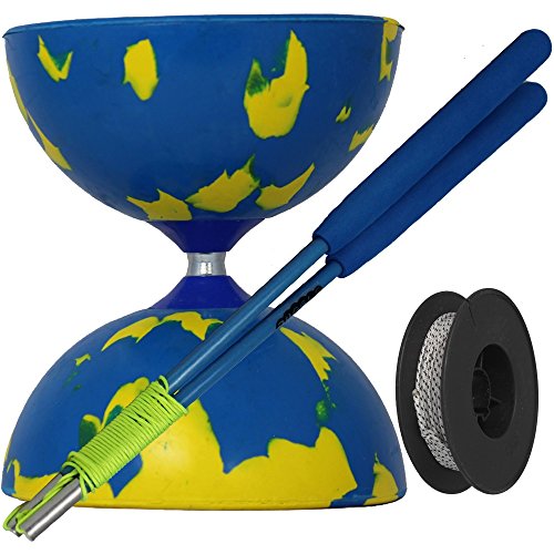 Juggle Dream - Diábolo Jester, palos de control fibra de vidrio y cuerda profesional de 10 m (AMPAC-004/BY)