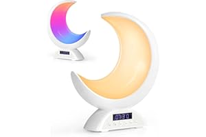 Wothfav Sveglia luminosa, sveglia con luce, 19 modalità di luce, controllo touch con funzioni dimmerabili, altoparlante Bluetooth, ideale per camera da letto di adulti e bambini