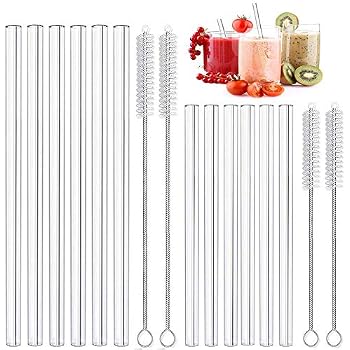 HALM Glas-Strohhalme Set – 4x Gerade, 20 Cm, Mit Reinigungsbürste, Spülmaschinenfest, Nachhaltig, Made In Germany