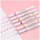 Roller Linear Yıldız &Ccedil;i&ccedil;ek Kalp Kar Desenli Şekilli İşaretleme Kenar &Ccedil;izme Kalemi 6 Adet