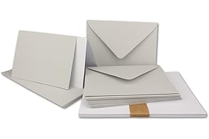 ‎FARBENFROH BY GUSTAV NEUSER 75x Faltkarten Set DIN A6/C6 mit Brief-Umschlägen in Hell-Grau - inklusive Einleger - 14,8 x 10,5 cm - Premium Qualität - FarbenFroh