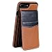 Produktbild iPhone 6 Plus Hülle, Coolden® Display & Kamera Schutz Handytasche Brieftasche mit Kreditkarte Kartenetui Kartenfach für iPhone 6 Plus Handyhülle iPhone 6s Plus Ledertasche (Braun)