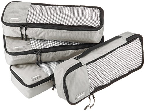 Preisvergleich Produktbild AmazonBasics Schmale Kleidertaschen, 4 Stück, Grau