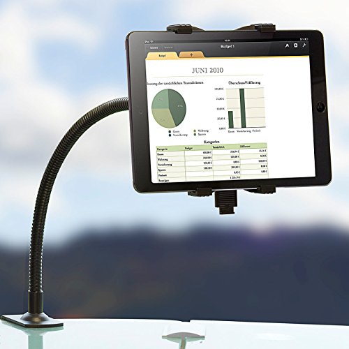 Callstel iPad Halter: Tischhalterung fÃ¼r Tablets & Smartphones mit Schwanenhals (Universal Tablet Schwenkarme)
