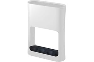 Yamazaki 6979 Owalny stojak na parasole, biały, żywica ABS, stal nierdzewna, minimalistyczny design, 20,8 x 7,6 x 28 cm (dł. x szer. x wys.)